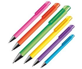 Plastic ball pen in poppy colours