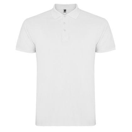 White men's short-sleeved polo shirt 190 g cotton
