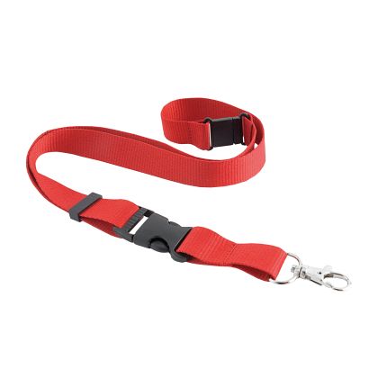 Polyester lanyard with safety release