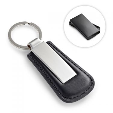 keyring made of imitation leather and metal
