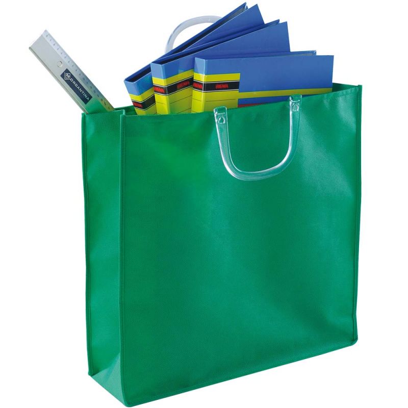 Carrying bag with rigid plastic handles