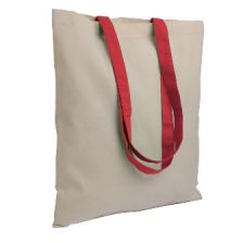 Памучни чанти с цветни, дълги дръжки