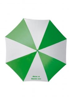 Printed umbrella with full color image on white sector