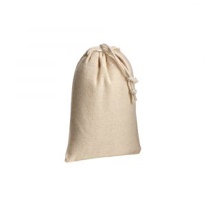 10 см на 14 см.  Памучна торбичка с връзки  за опаковане на подаръци или бижута