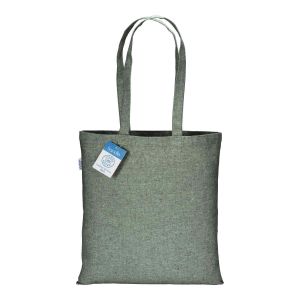 Рециклиран памук 280 г/кв.м. чанта с дълги дръжки изработена по концепцията за  устойчив живот