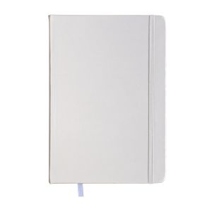 Notebook with colored elastic, ruled sheets (80 pages), ivory color, satin bookmark