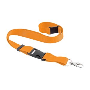 Polyester lanyard with safety release