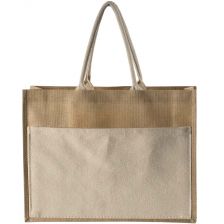 Jute bag with cotton front pocket