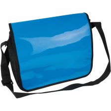 Shoulder bag with shiny flap