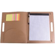 Cardboard folder with note pad