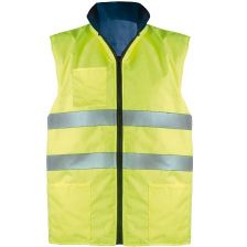 Padded polyester reversible waterproof vest 18002