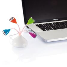 Flower 4 port USB hubs with LED light
