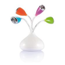 Flower 4 port USB hubs with LED light