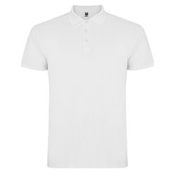 White men's short-sleeved polo shirt 190 g cotton