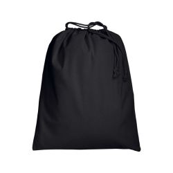 Cotton gift bag black size 40x50 cm with strings