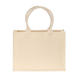 Beach tote bag made of 300 g/m2 laminated recycled cotton. 