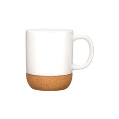 Ceramic mug, with a 410 ml capacity, with detachable cork base sublimation coated