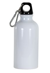 Stainless steel bottle 400 ml . Plastic cap with carabiner clip. 