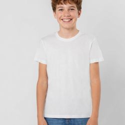 Детски тениски чисто бели от  плътен 150 г /кв.м. памучен плат