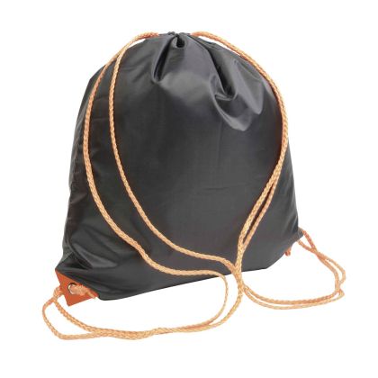 Nylon drawstring backpack black