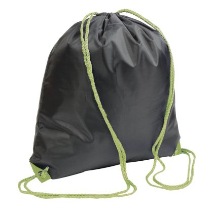 Nylon drawstring backpack black