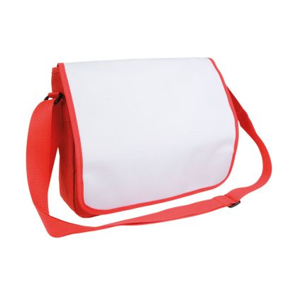 Bag with adjustable shoulder strap and white flap suitable for sublimation printing 