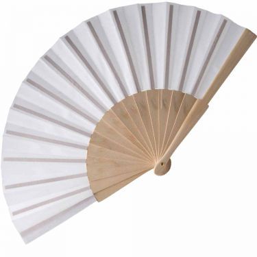 Cotton fan with wooden handle