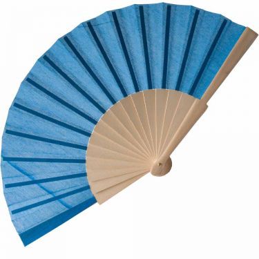 Cotton fan with wooden handle