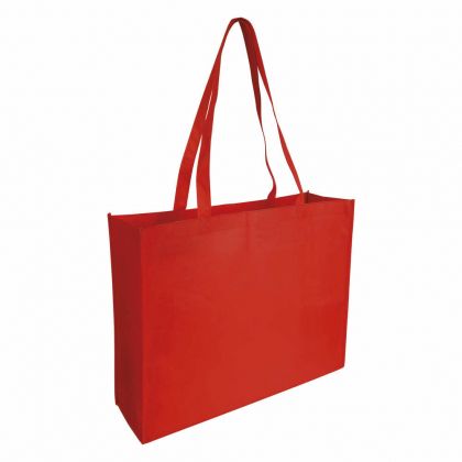 Non woven stiched shopping bag, long handle and gusset - 12 cm