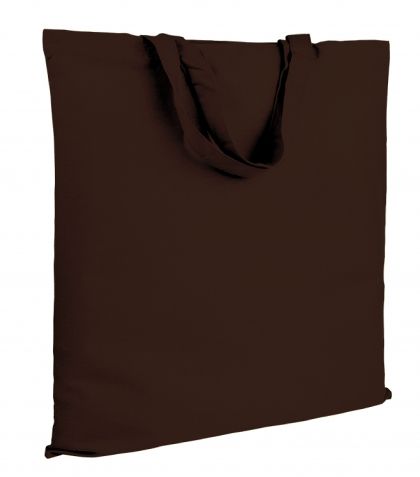 Памучни пазарски чанти в кафяв цвят с къси дръжки