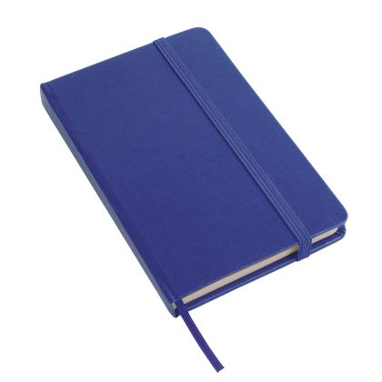 Notebook with colored elastic, ruled sheets (80 pages), ivory color, satin bookmark