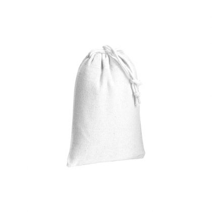 Торбичка с връзки с връзки  - 10 см на 14 см. избелено бял цвят