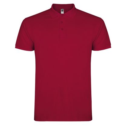 Men's short-sleeved polo shirt. It is made of 100% cotton 190 g density and has side seams