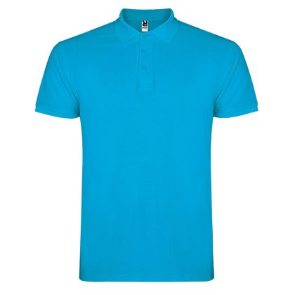 Men's short-sleeved polo shirt. It is made of 100% cotton 190 g density and has side seams