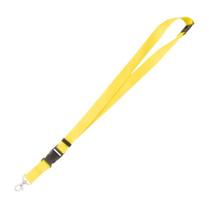 Polyester lanyard with safety release