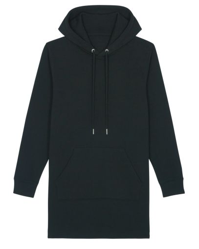 The women's hoodie dress  300 GSM 85% Cotton - Organic Ring Spun Combed,15% Polyester - Recycled, Fabric washed