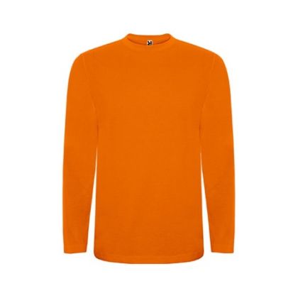 Long-sleeved children’s T-shirts are made of cotton fabric.