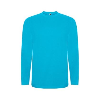 Long-sleeved children’s T-shirts are made of cotton fabric.