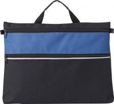 Polyester document bag with a zipped front pocket