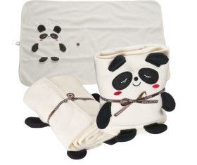 Blanket for kids with panda bear motif