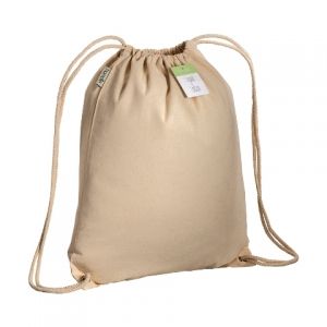 Organic cotton drawstring bag with reinforced corners