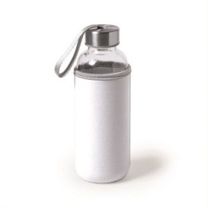 Glass bottle with stainless steel lid