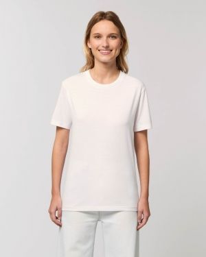 Тениски от 100% орчаничен памук Rocker бели за мъже и жени, унисекс