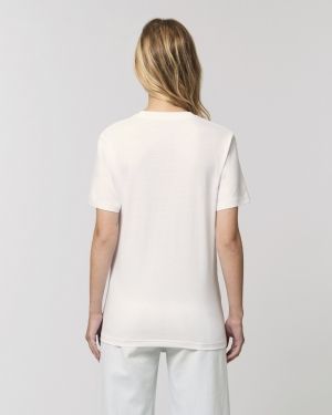 Органичен памук тениски Rocker бели от 100% органичен памучен плат, унисекс
