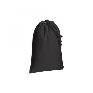 Черна памучна торбичка с връзки  размер 10 см на 14 см.  за опаковане на продукт или подарък