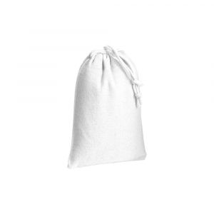Бяла подаръчна торбичка с връзки  - 20 см на 15 см. 