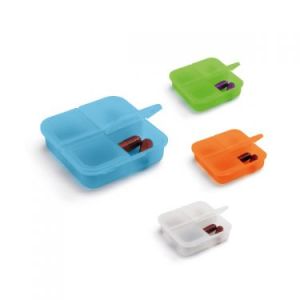 Square pill box whit 4 compartments. 