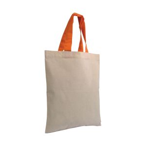 Памучни торбички с цветни дръжки малък размер - 26 x 32 см. 