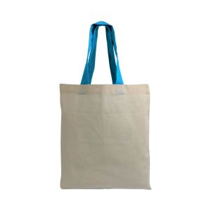 Памучни торбички с цветни дръжки малък размер - 26 x 32 см. 