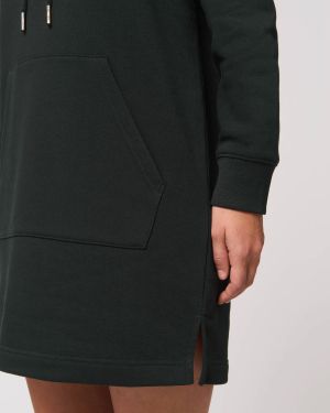 The women's hoodie dress  300 GSM 85% Cotton - Organic Ring Spun Combed,15% Polyester - Recycled, Fabric washed